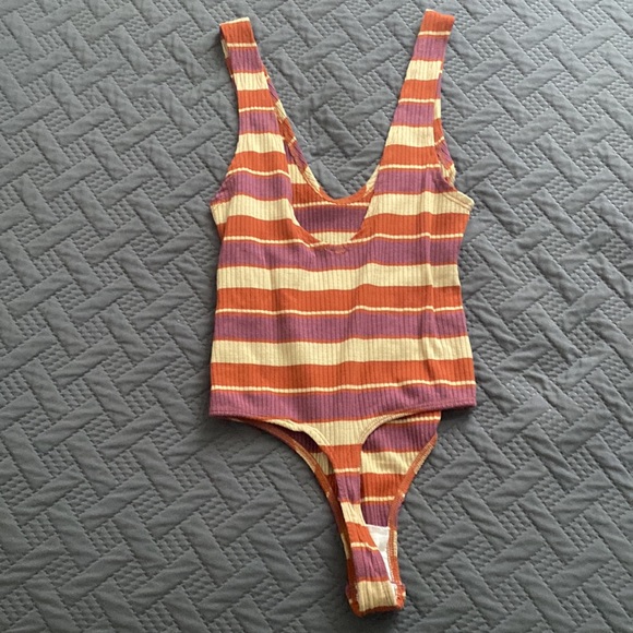 Free people striped womens Bodysuit size XS - Picture 6 of 6